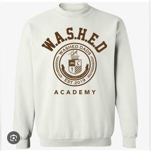 W.A.S.H.E.D. DADS ACADEMY SWEATSHIRT. SIZE LARGE.COLOR CREAM .